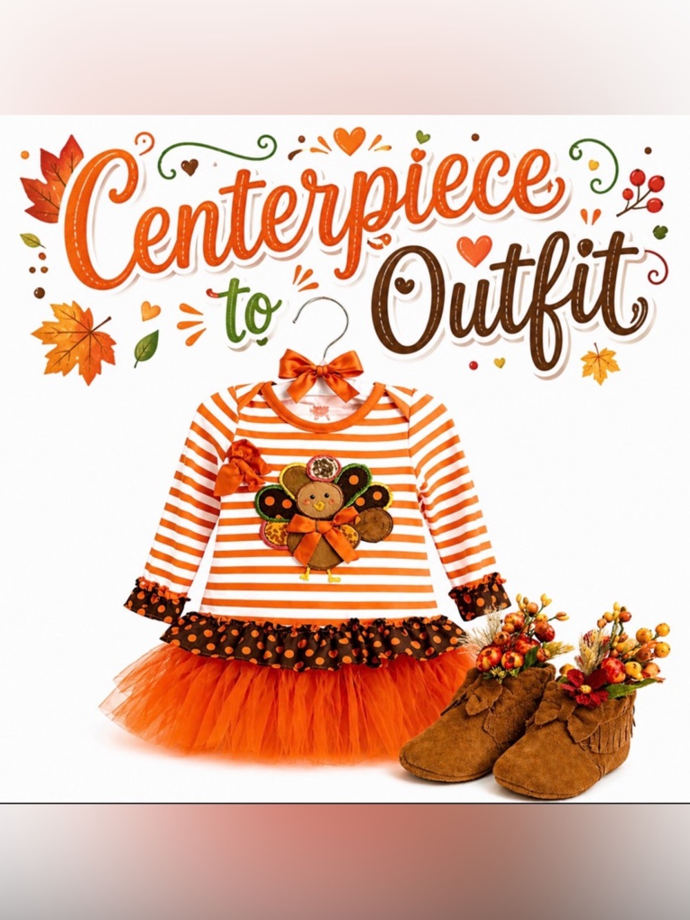 Turkey Bird Centerpiece Dress For Baby Shower, Little Girls Birthday